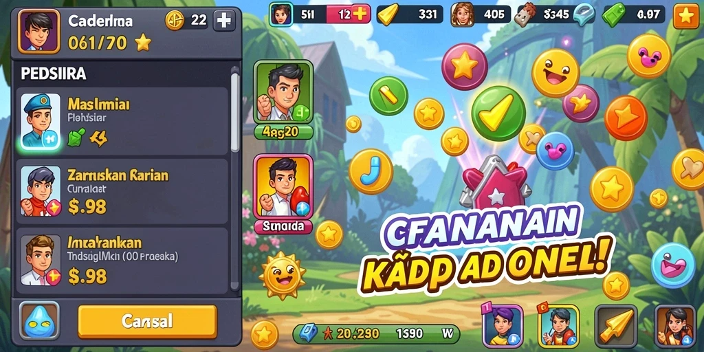 Tangkapan layar menampilkan grafis yang indah di BINTANGMPO.