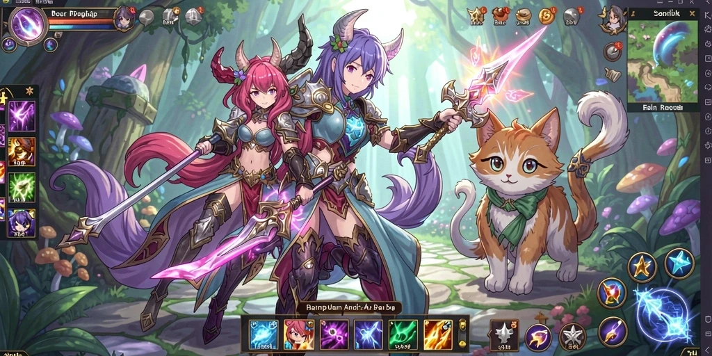 Screenshot menampilkan mesin slot bertema petualangan dengan grafik yang kaya.